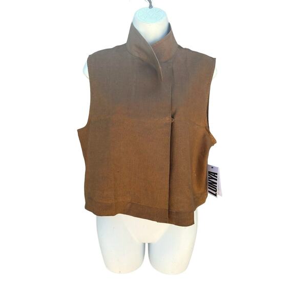 Lunya Woven Linen Sleeveless Shirt Tank in Brown Size Medium NWT - Picture 5 of 16